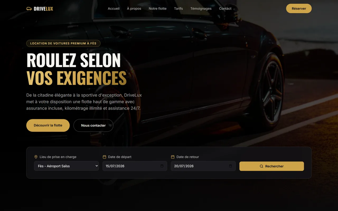 Aperçu du site DriveLux